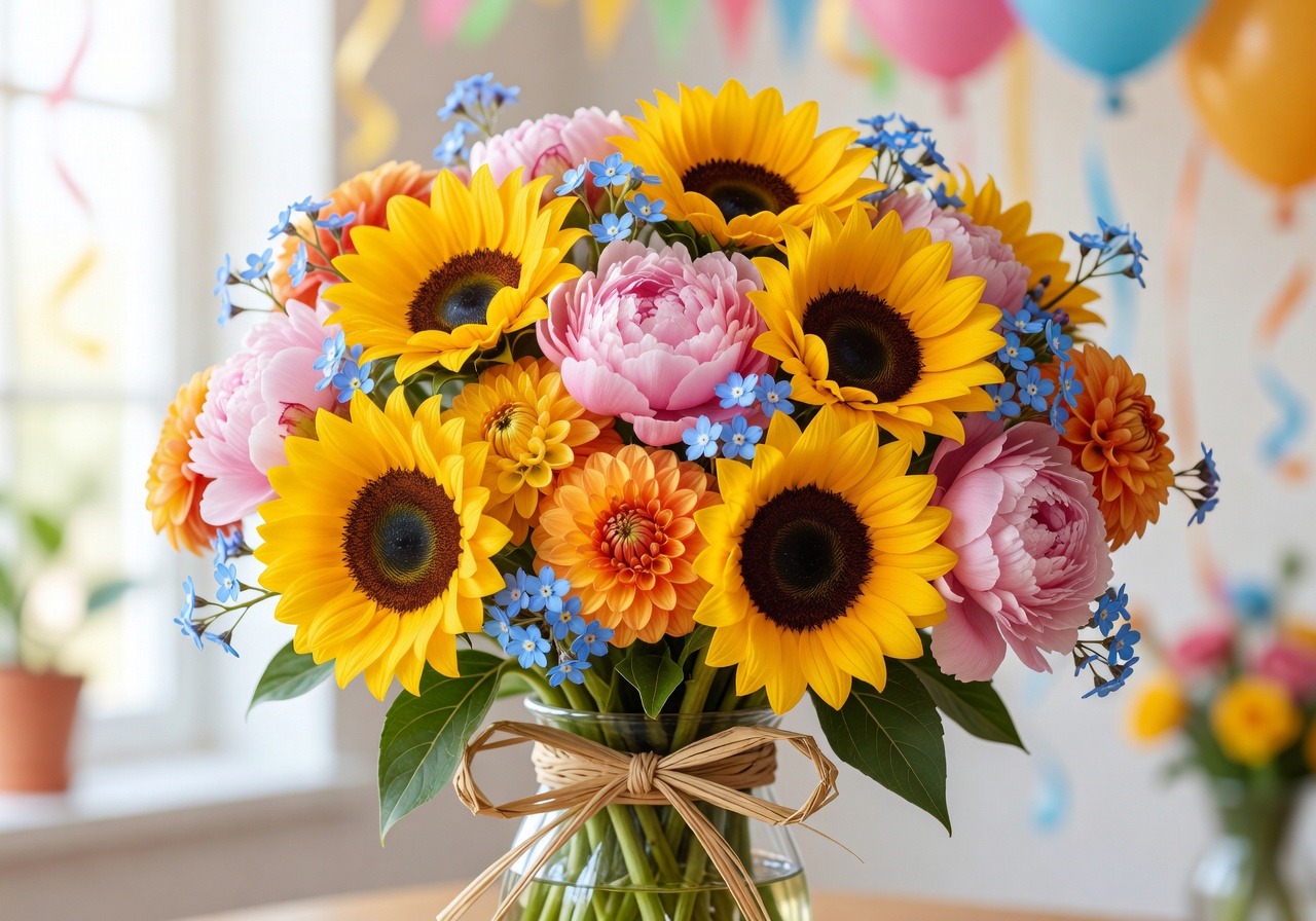 Bright and cheerful birthday bouquet