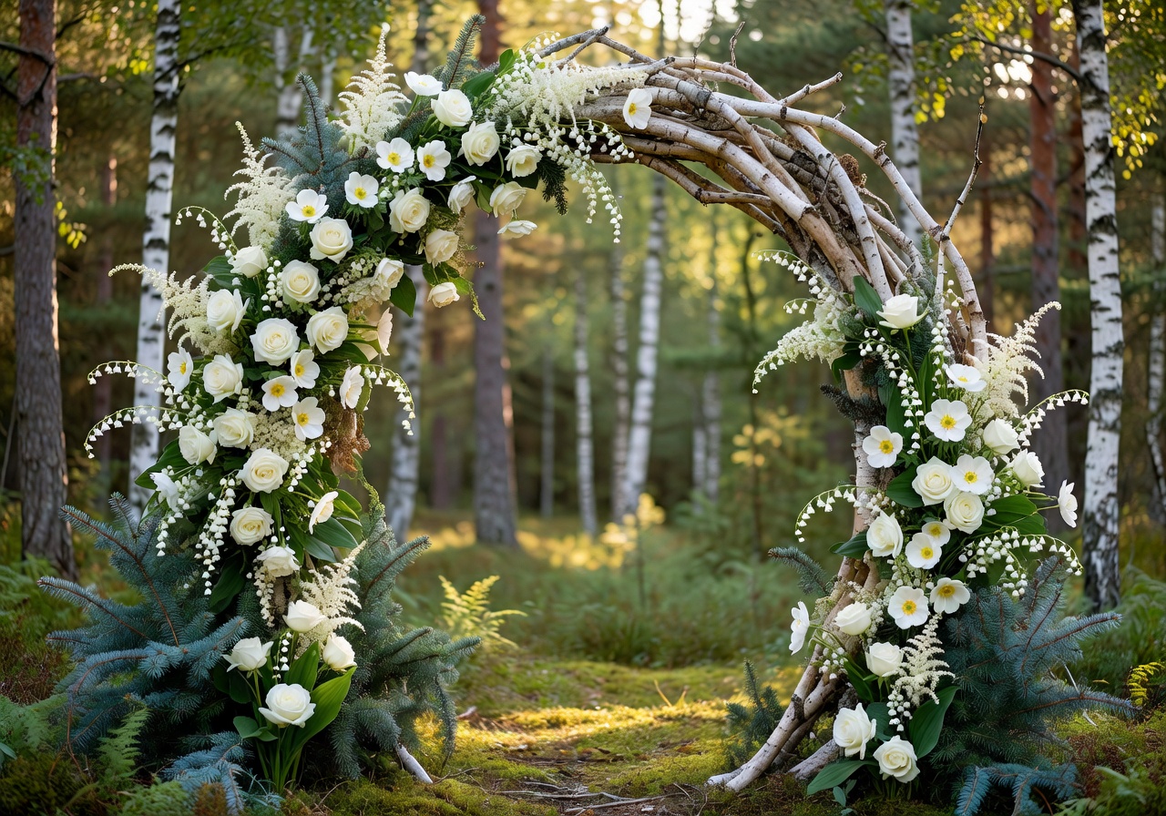 Beautiful floral arch for a Nordic wedding
